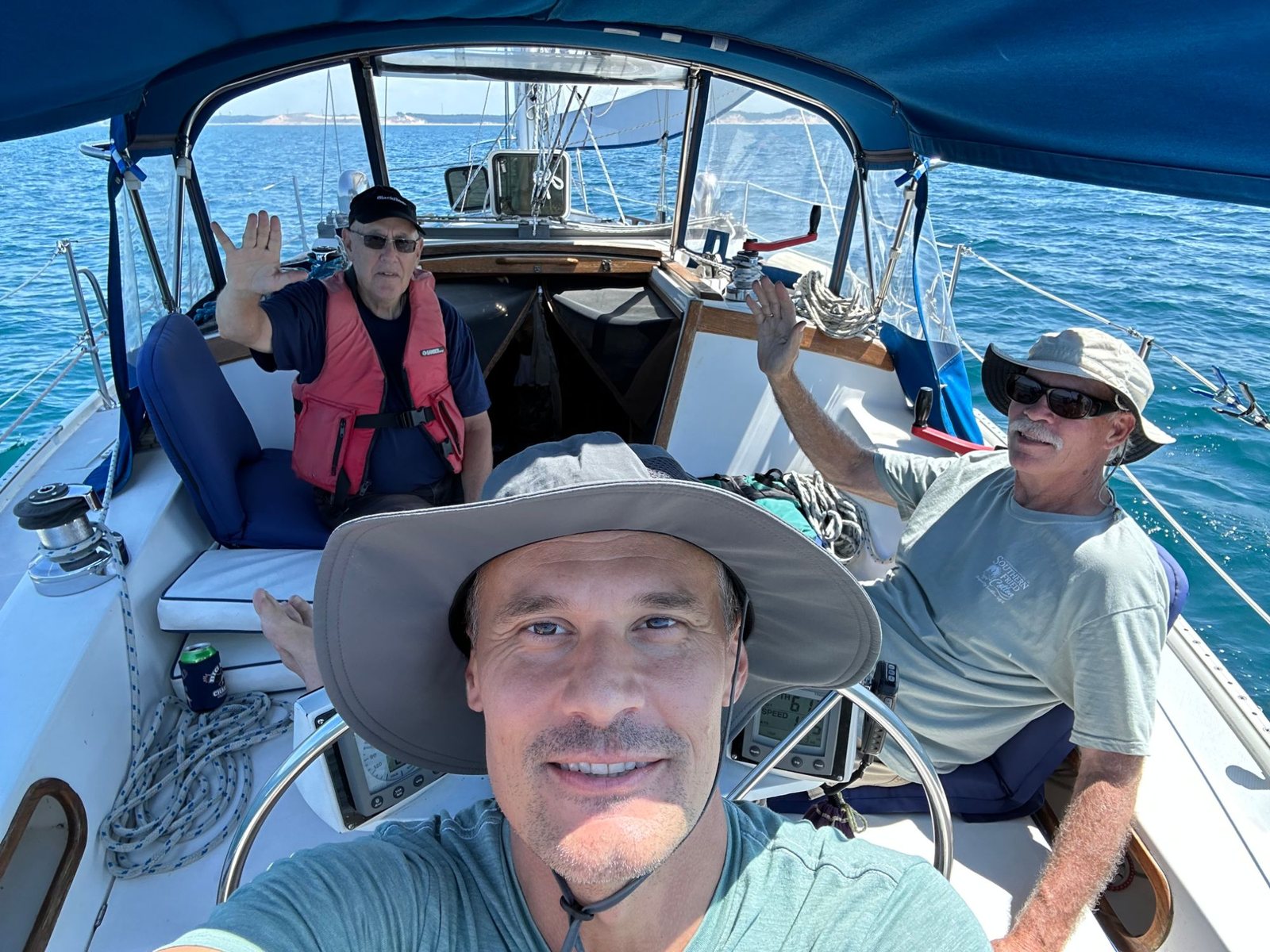 Matt Rolph sailing with friends